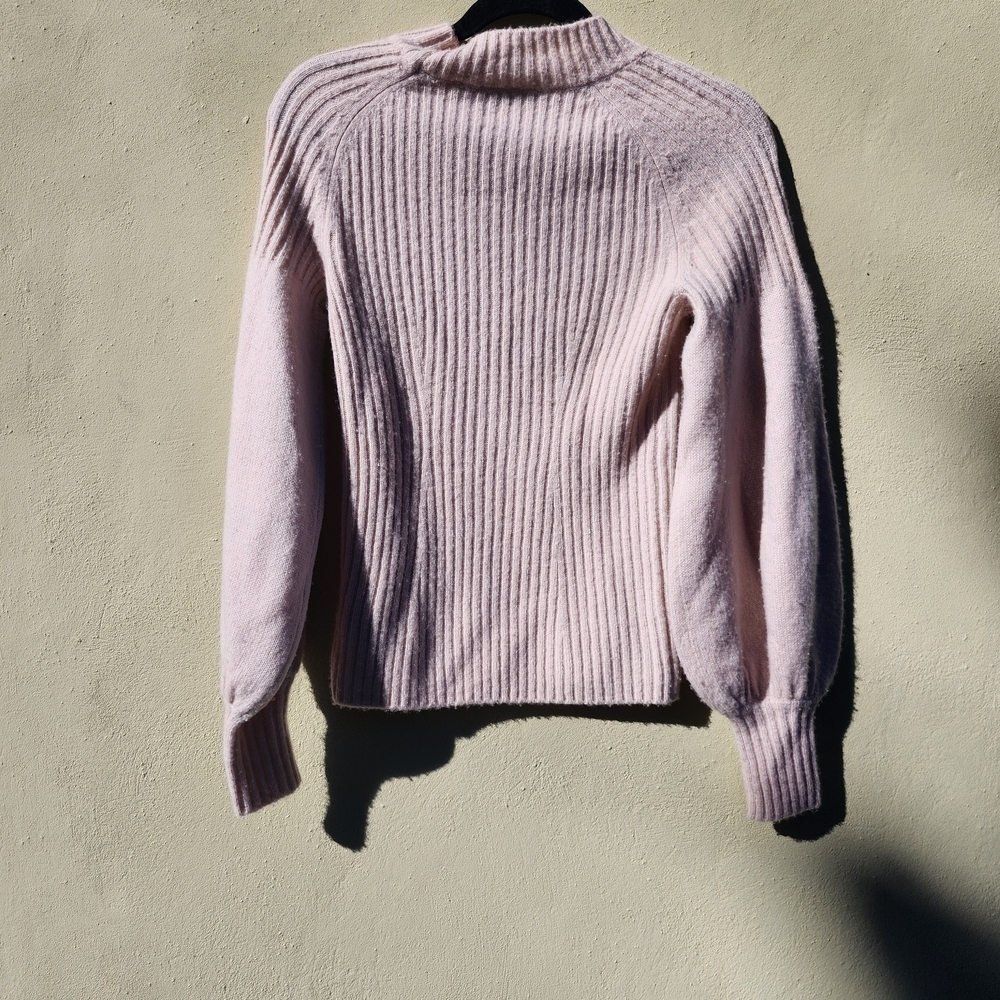 7 For All Mankind 51% Wool Soft Pink Turtleneck Sweater - Picture 8 of 9